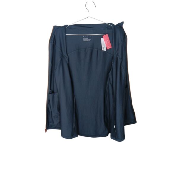 New LIVI Active Black Full Zip Jacket Plus 14/16 NWT Wicking Quick Dry Pockets - Picture 14 of 15